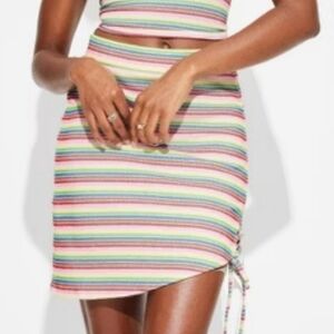 Pride Adult Mid-Rise Mini Asymmetrical Skirt - Rainbow.